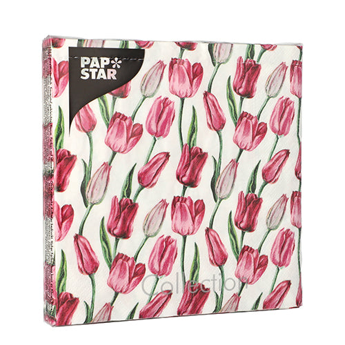 20 Servietten, 3-lagig 1/4-Falz 33 cm x 33 cm "Tulip"