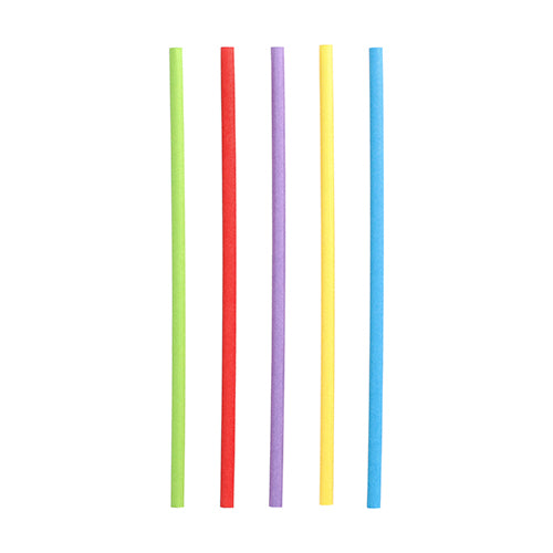 100 Trinkhalme, Papier Ø 6 mm · 20 cm farbig sortiert