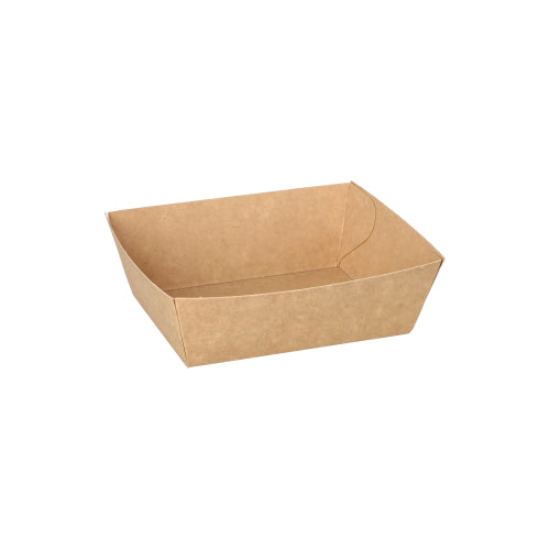 50 Snacktrays, Pappe "pure" 3,5 cm x 7 cm x 9 cm braun