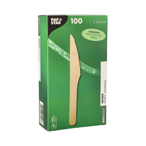 100 Messer Holz, gewachst 16,5 cm