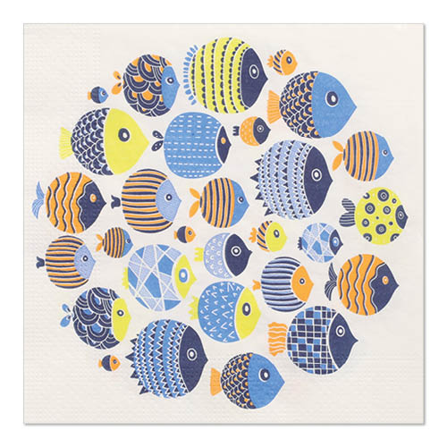 20 Servietten, 3-lagig 1/4-Falz 33 cm x 33 cm "Nemo"
