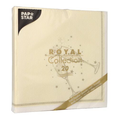20 Servietten "ROYAL Collection" 1/4-Falz 40 cm x 40 cm gold "Festivity"