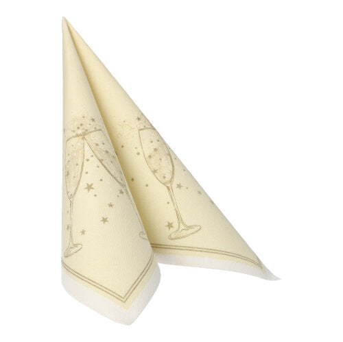 20 Servietten "ROYAL Collection" 1/4-Falz 40 cm x 40 cm gold "Festivity"