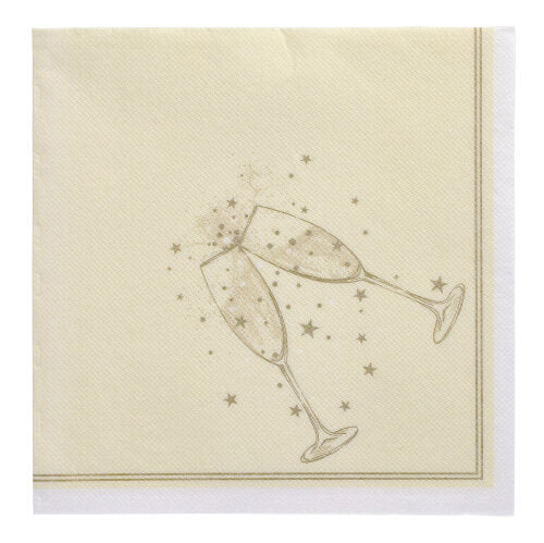 20 Servietten "ROYAL Collection" 1/4-Falz 40 cm x 40 cm gold "Festivity"