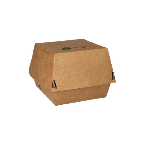 80 Burgerboxen, Pappe 7,8 cm x 9 cm x 9 cm braun "100% Fair"