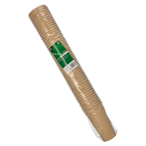 50 Trinkbecher, Pappe 0,5 l Ø 9 cm · 15 cm braun