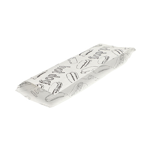 1000 Hot Dog-Tüten 21 cm x 8,5 cm weiss