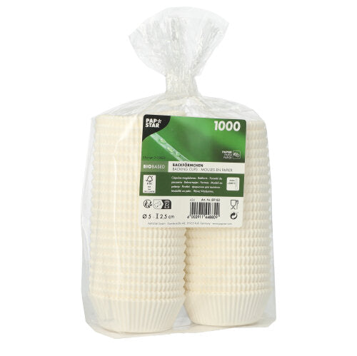 1000 Backförmchen rund Ø 5 cm · 2,5 cm weiss