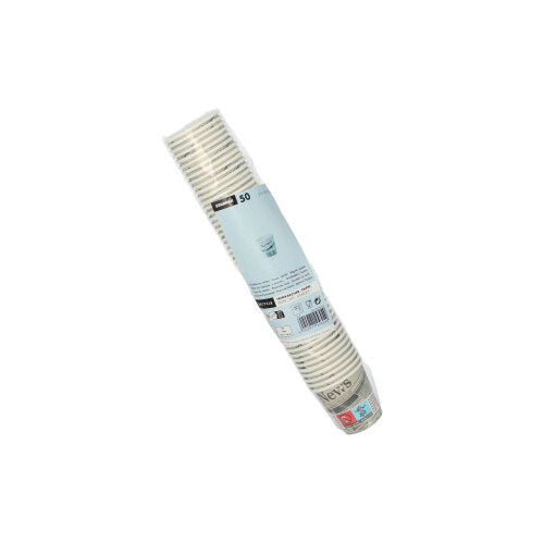 50 Trinkbecher, Pappe "To Go" 5 cl Ø 5 cm · 5 cm weiss "Newsprint"