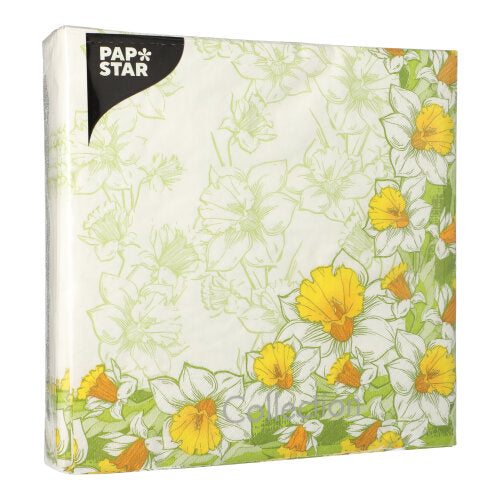 50 Servietten, 3-lagig 1/4-Falz 40 cm x 40 cm "Narciso"