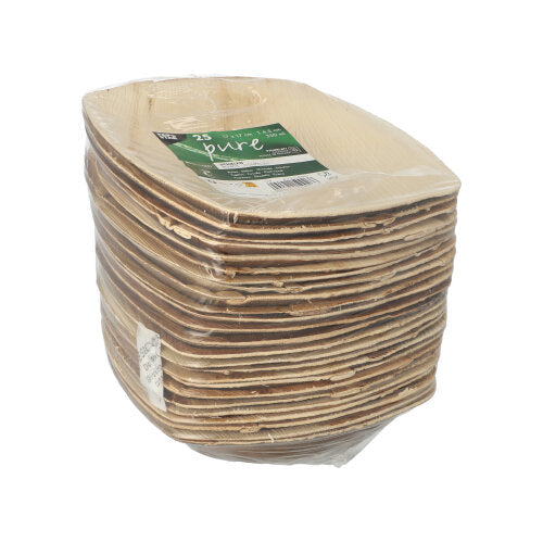 25 Schalen Palmblatt "pure" 350 ml 4,5 cm x 17 cm x 17 cm natur "QUADRATO"