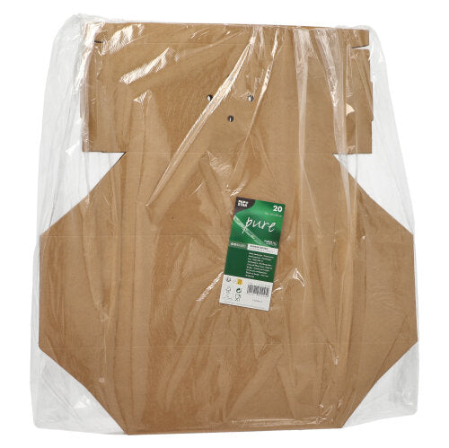 20 Burgerboxen, Pappe "pure" 10 cm x 13 cm x 25 cm braun faltbar, groß