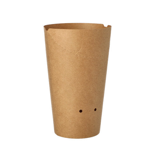50 Pommes-Frites-Schütte, Pappe rund Ø 6 cm · 14 cm braun klein