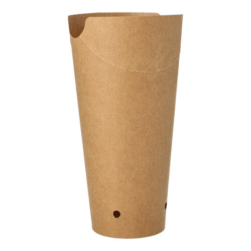 50 Pommes-Frites-Schütte, Pappe rund Ø 6 cm · 17,7 cm braun groß
