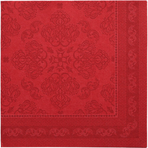 50 Servietten "ROYAL Collection" 1/4-Falz 40 cm x 40 cm bordeaux "Arabesque"