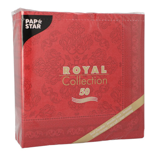 50 Servietten "ROYAL Collection" 1/4-Falz 40 cm x 40 cm bordeaux "Arabesque"