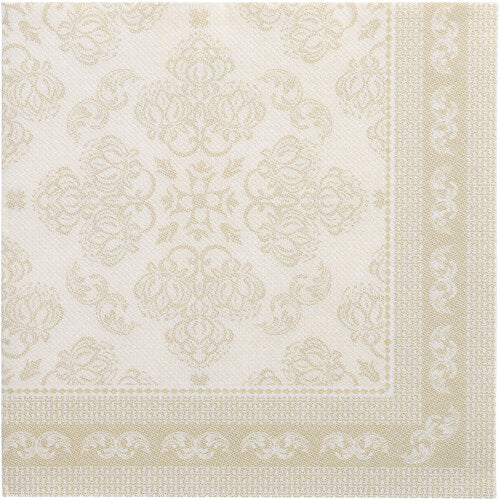 50 Servietten "ROYAL Collection" 1/4-Falz 40 cm x 40 cm champagner "Arabesque"