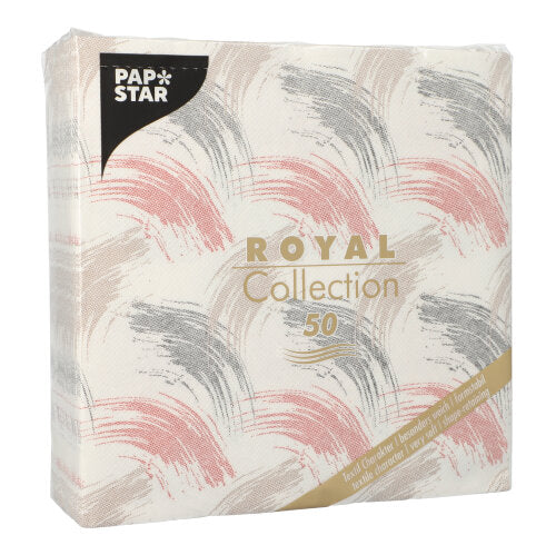50 Servietten "ROYAL Collection" 1/4-Falz 40 cm x 40 cm rost "Brushstroke"