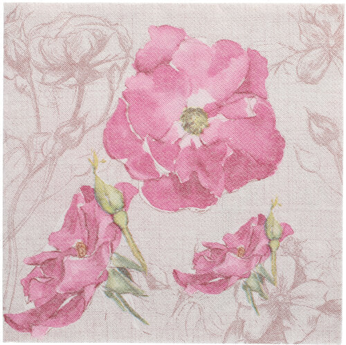 50 Servietten "ROYAL Collection" 1/4-Falz 40 cm x 40 cm lila "Blossom"