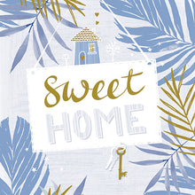 Lade das Bild in den Galerie-Viewer, 30 Servietten, 3-lagig 1/4-Falz 33 cm x 33 cm blau &quot;Sweet Home&quot;
