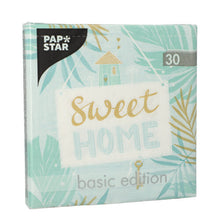 Lade das Bild in den Galerie-Viewer, 30 Servietten, 3-lagig 1/4-Falz 33 cm x 33 cm mint &quot;Sweet Home&quot;
