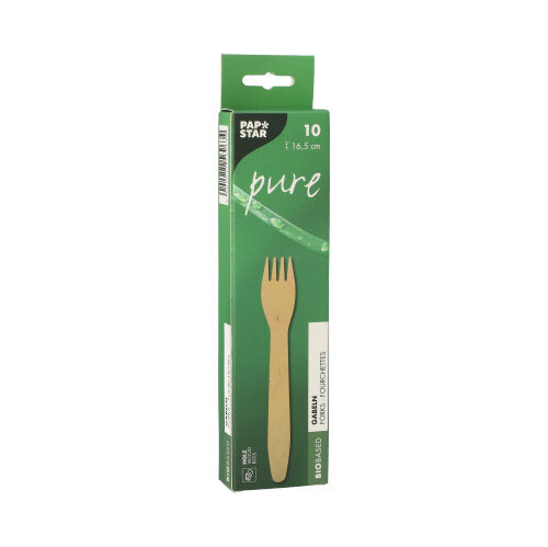 10 Gabeln, Holz "pure" 16 cm
