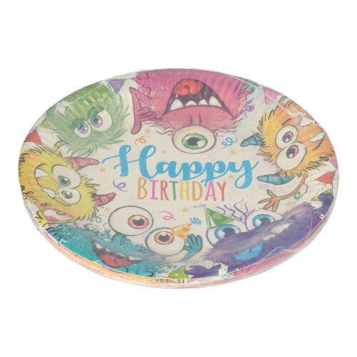 10 Teller, Pappe rund Ø 23 cm "Funny Monsters"