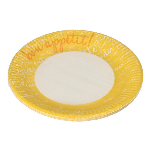 10 Teller, Pappe rund Ø 23 cm gelb "Table Pleasures"