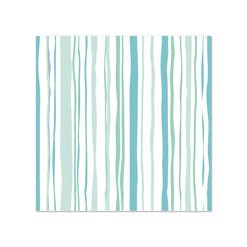 20 Servietten, 3-lagig 1/4-Falz 25 cm x 25 cm blau "Stripy"