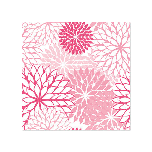 20 Servietten, 3-lagig 1/4-Falz 25 cm x 25 cm rosa "Floralies"