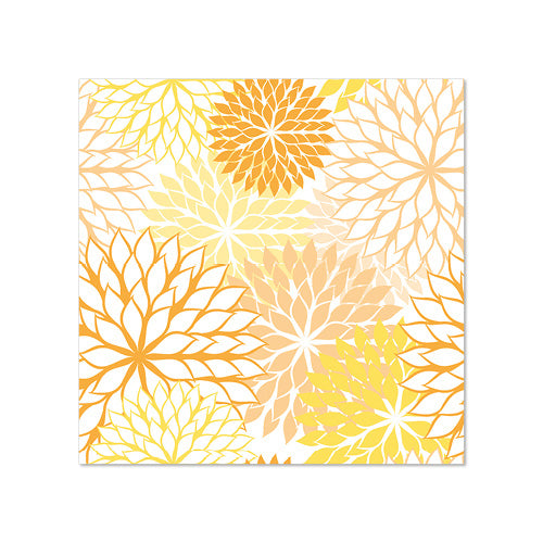 20 Servietten, 3-lagig 1/4-Falz 25 cm x 25 cm gelb "Floralies"