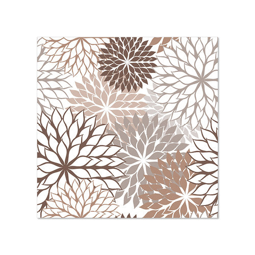 20 Servietten, 3-lagig 1/4-Falz 25 cm x 25 cm taupe "Floralies"