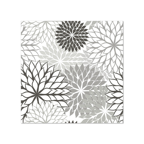 20 Servietten, 3-lagig 1/4-Falz 25 cm x 25 cm grau "Floralies"