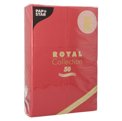 50 Servietten "ROYAL Collection" 48 cm x 30 cm bordeaux mit Besteckfalz