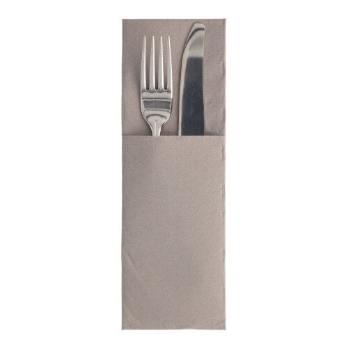 50 Servietten "ROYAL Collection" 48 cm x 30 cm grau mit Besteckfalz