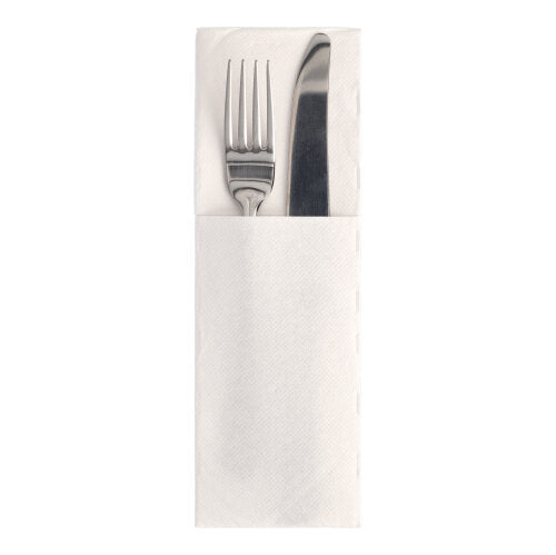 50 Servietten "ROYAL Collection" 48 cm x 30 cm weiss mit Besteckfalz