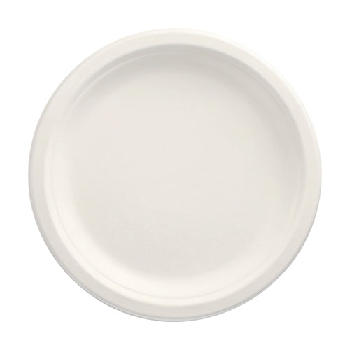 100 Teller, Zuckerrohr "pure" ungeteilt Ø 23 cm · 2 cm weiss