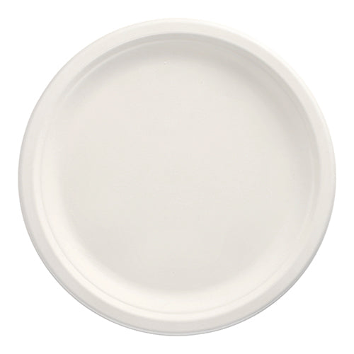 100 Teller, Zuckerrohr "pure" ungeteilt Ø 26 cm · 2 cm weiss