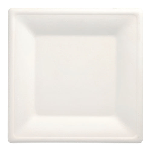 100 Teller, Zuckerrohr "pure" eckig 26 cm x 26 cm weiss