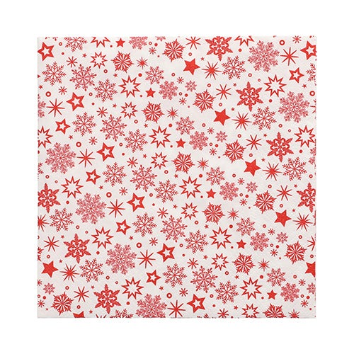 30 Servietten, 3-lagig 1/4-Falz 33 cm x 33 cm weiss "Snöflinga"