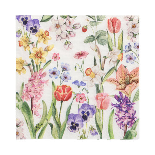 20 Servietten, 3-lagig 1/4-Falz 33 cm x 33 cm "Flower Meadow"