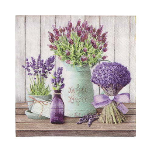 20 Servietten, 3-lagig 1/4-Falz 33 cm x 33 cm "Lavande"