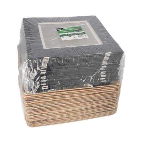 25 Tabletts, Palmblatt eckig 5 cm x 25,5 cm x 25,5 cm mit separatem Deckel und Banderole