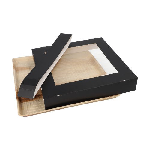 25 Tabletts, Palmblatt eckig 5 cm x 29 cm x 29 cm mit separatem Deckel und Banderole