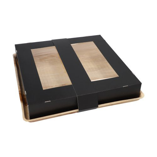 25 Tabletts, Palmblatt eckig 5 cm x 29 cm x 29 cm mit separatem Deckel und Banderole