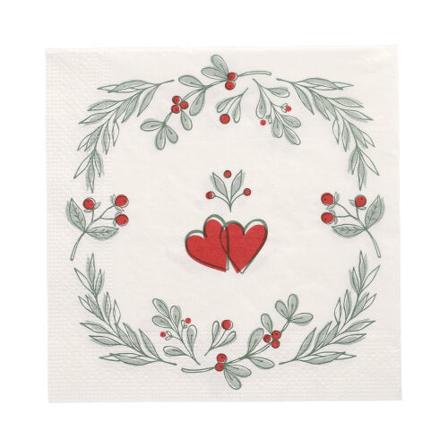 20 Servietten, 3-lagig 1/4-Falz 33 cm x 33 cm "Berries"
