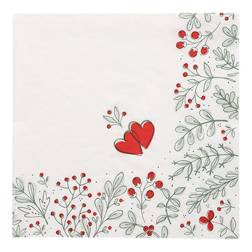 20 Servietten, 3-lagig 1/4-Falz 40 cm x 40 cm "Berries"