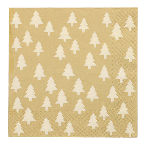 20 Servietten, 3-lagig 1/4-Falz 40 cm x 40 cm "Mini Sapins"