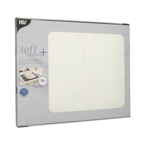 100 Tischsets, stoffähnlich, Vlies "soft selection plus" 30 cm x 40 cm weiss