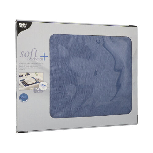 100 Tischsets, stoffähnlich, Vlies "soft selection plus" 30 cm x 40 cm dunkelblau
